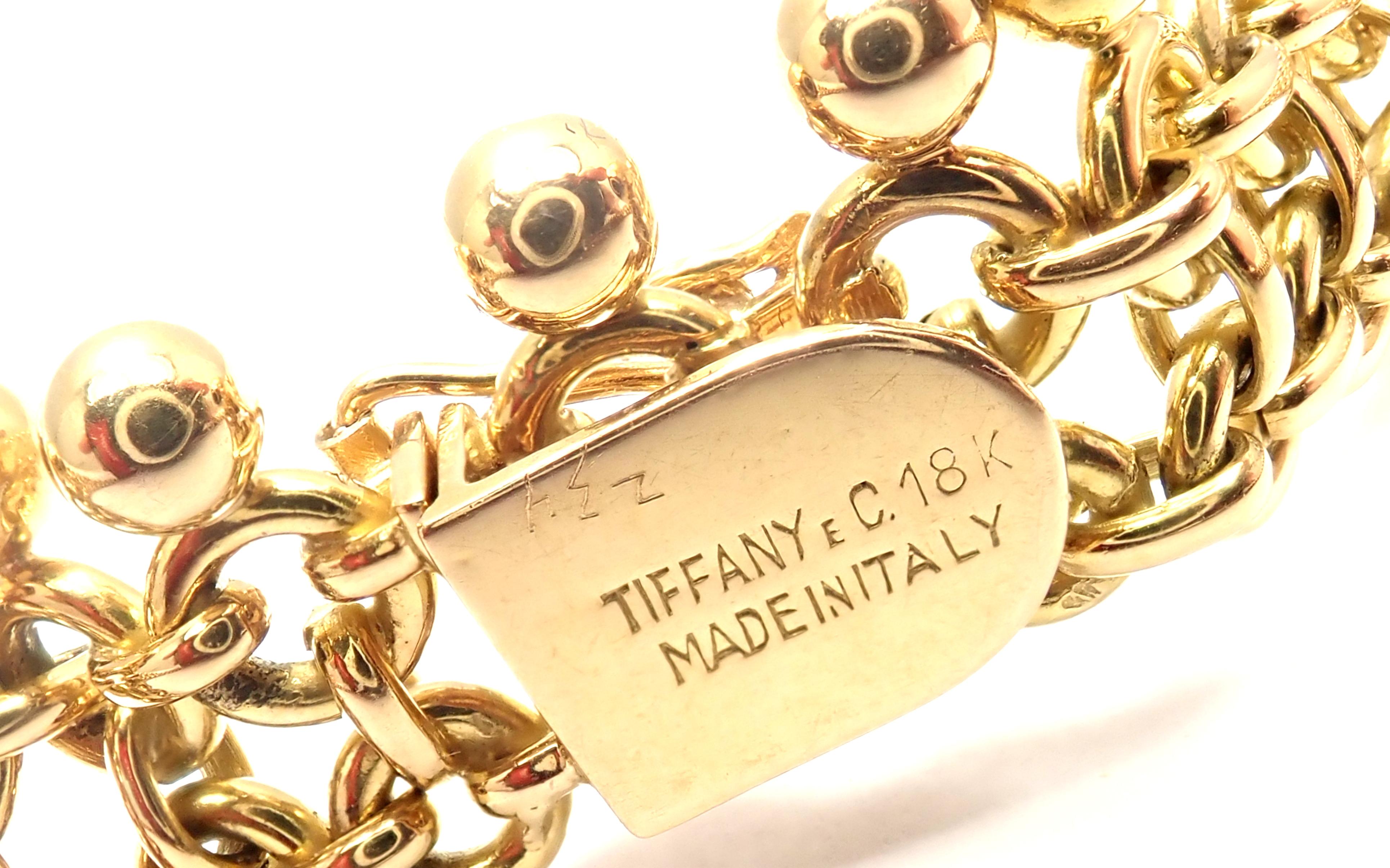 Vintage Tiffany & Co. Collier en or jaune avec collier de rubis Unisexe en vente