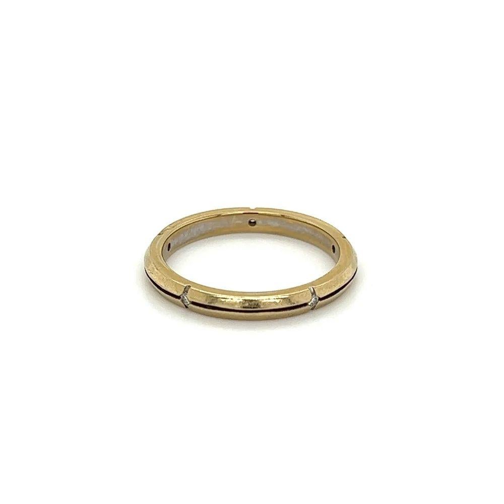 Modern Vintage TIFFANY & CO Scattered Diamond Gold Band Ring Estate Fine Jewelry  For Sale