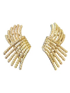 Vintage Tiffany & Co. Schlumberger 18K Yellow Gold Rope Ear Clips