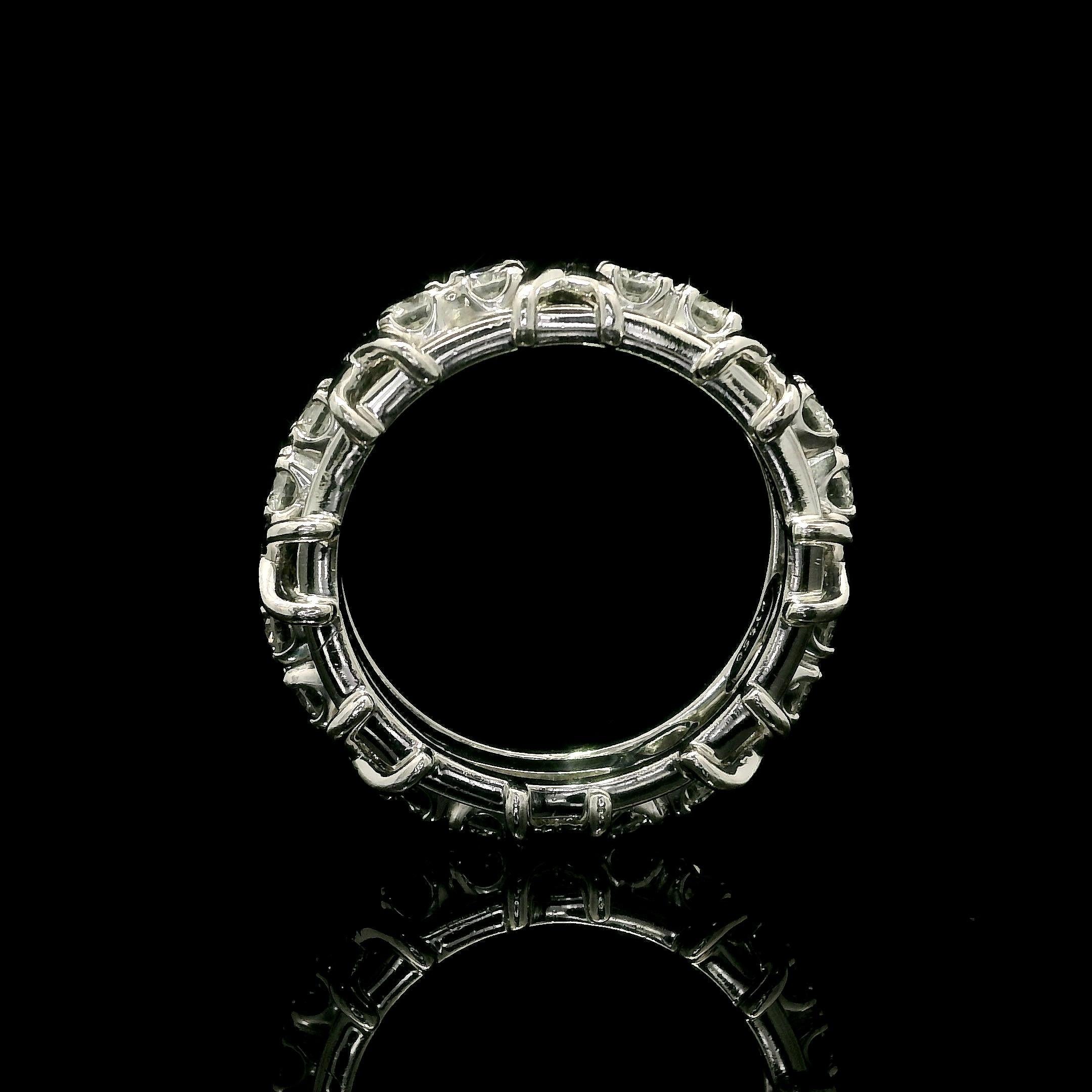 Vintage Tiffany & Co. Schlumberger Platinum 16 Diamond X Eternity Band Ring For Sale 2