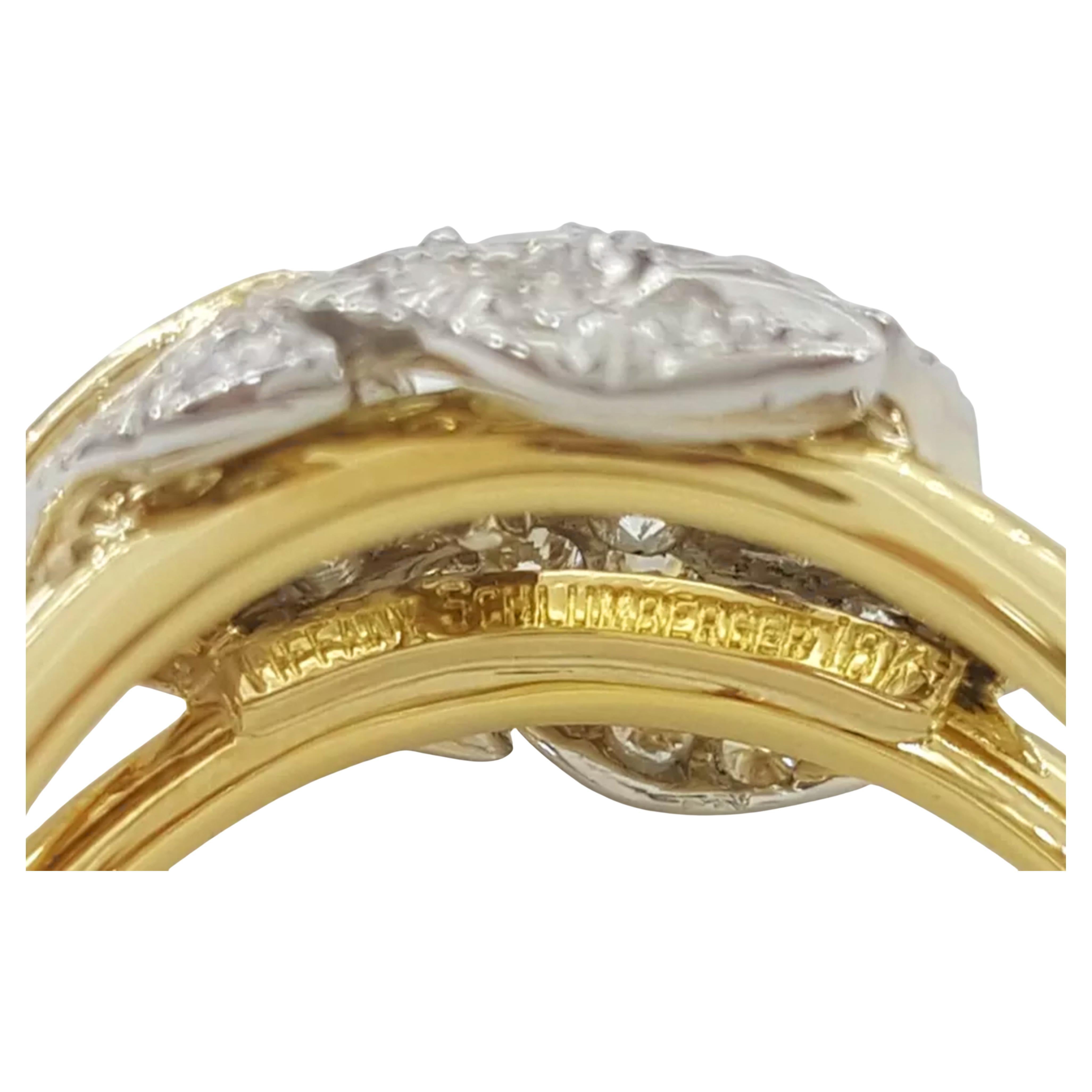 Round Cut Vintage Tiffany & Co. Schlumberger Round Brilliant Cut Diamond Ring For Sale