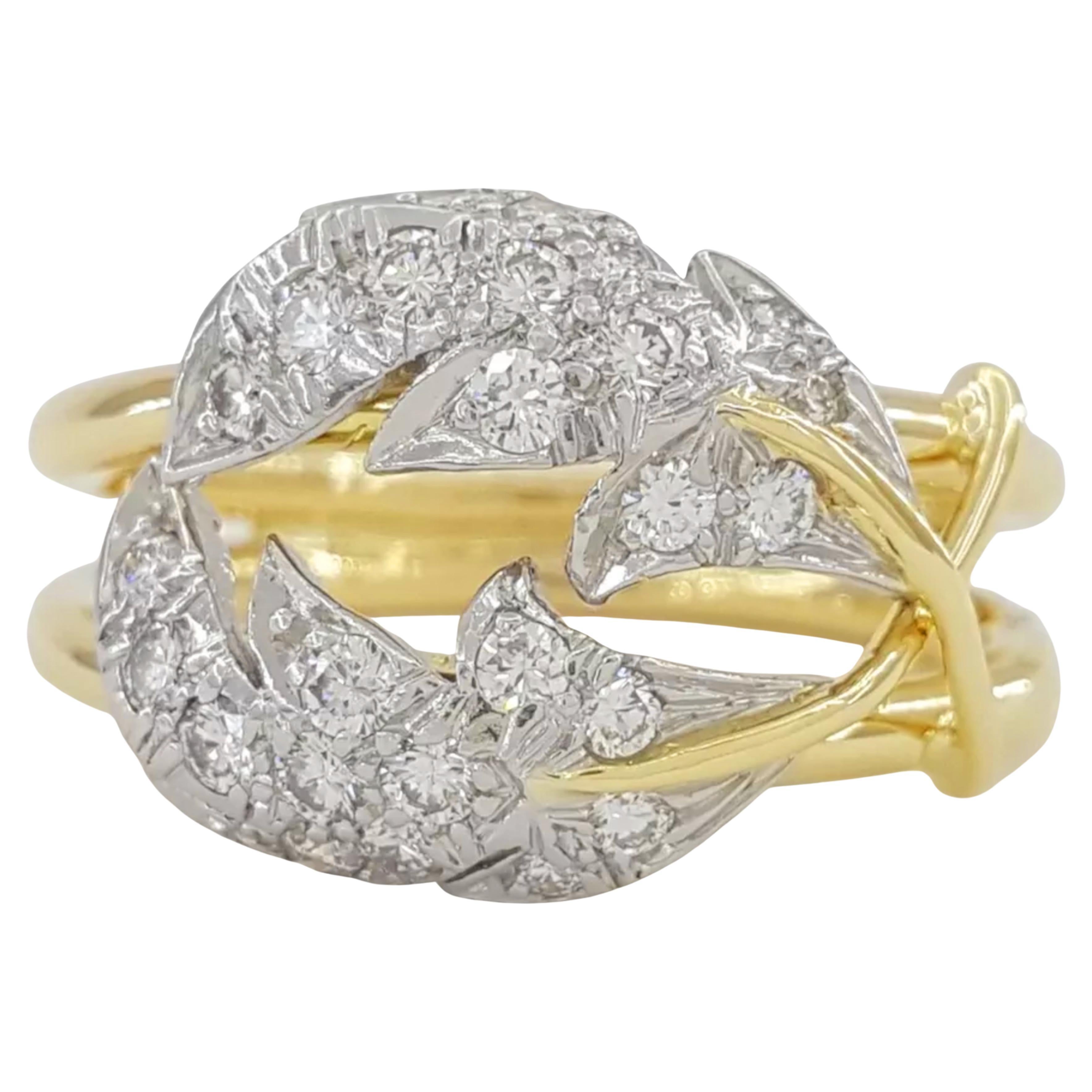 Vintage Tiffany & Co. Bague Schlumberger à diamant rond taillé en brillant