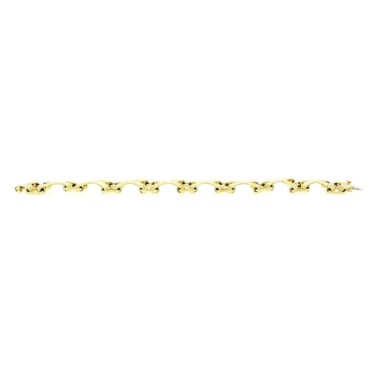 Women's Vintage Tiffany & Co. Schlumberger Studios 18k Gold Wide Grooved X Link Bracelet