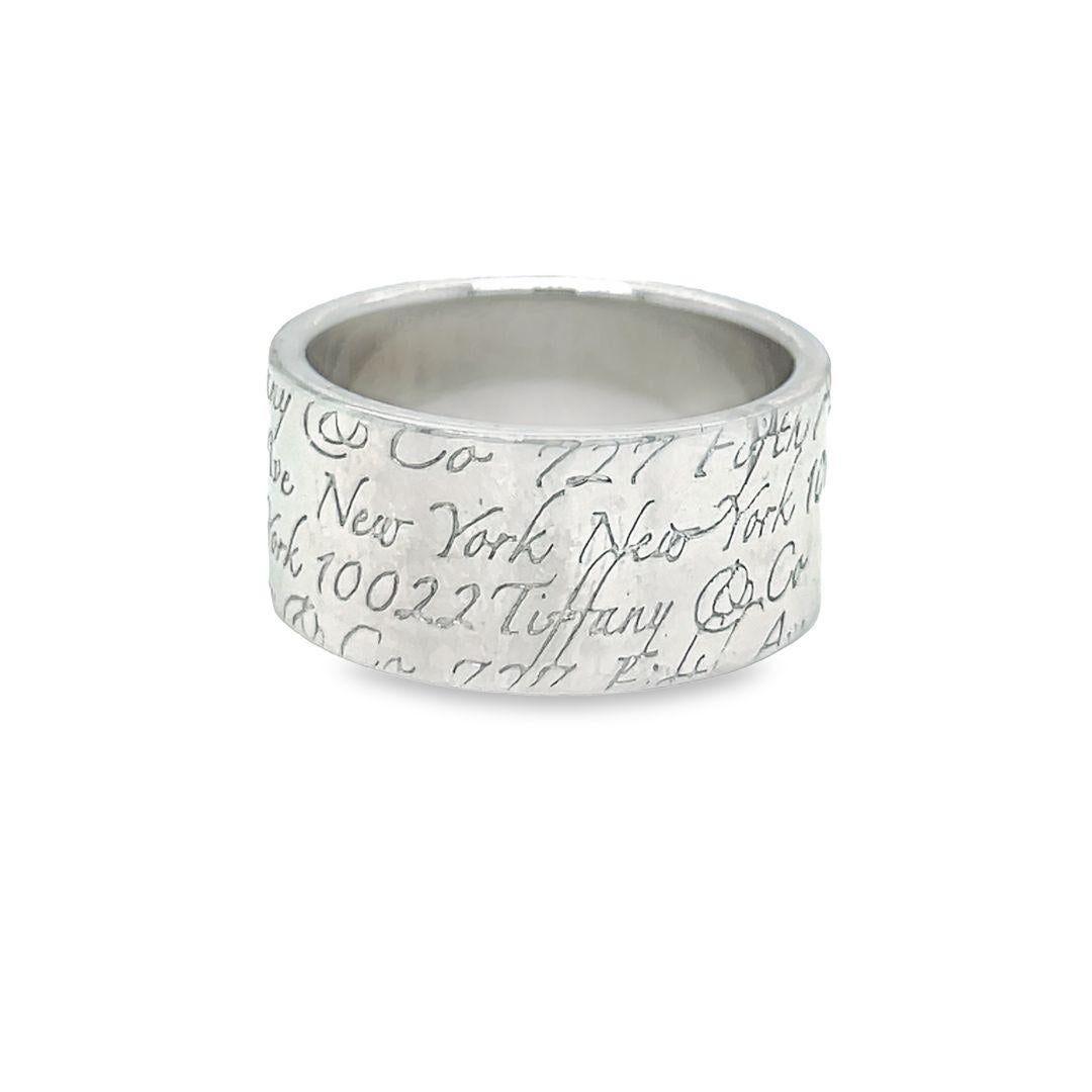 Modern Vintage Tiffany & Co. Script Notes Band For Sale