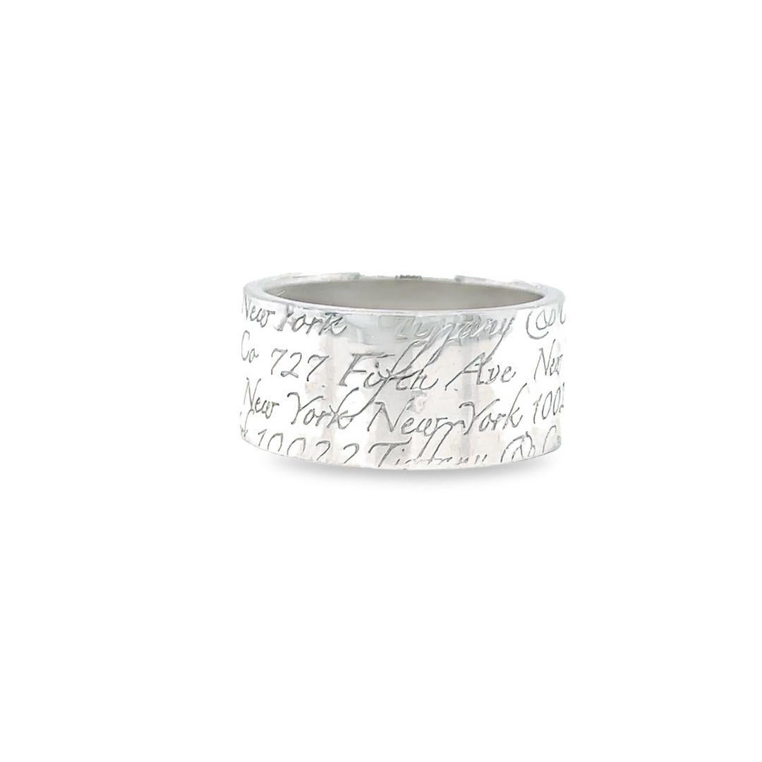 Vintage Tiffany & Co. Script Notes Band In Excellent Condition For Sale In beverly hills, CA