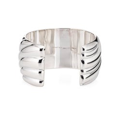 Vintage Tiffany & Co Sculpted Cuff Bracelet Wide Sterling Silver Fine Jewelry