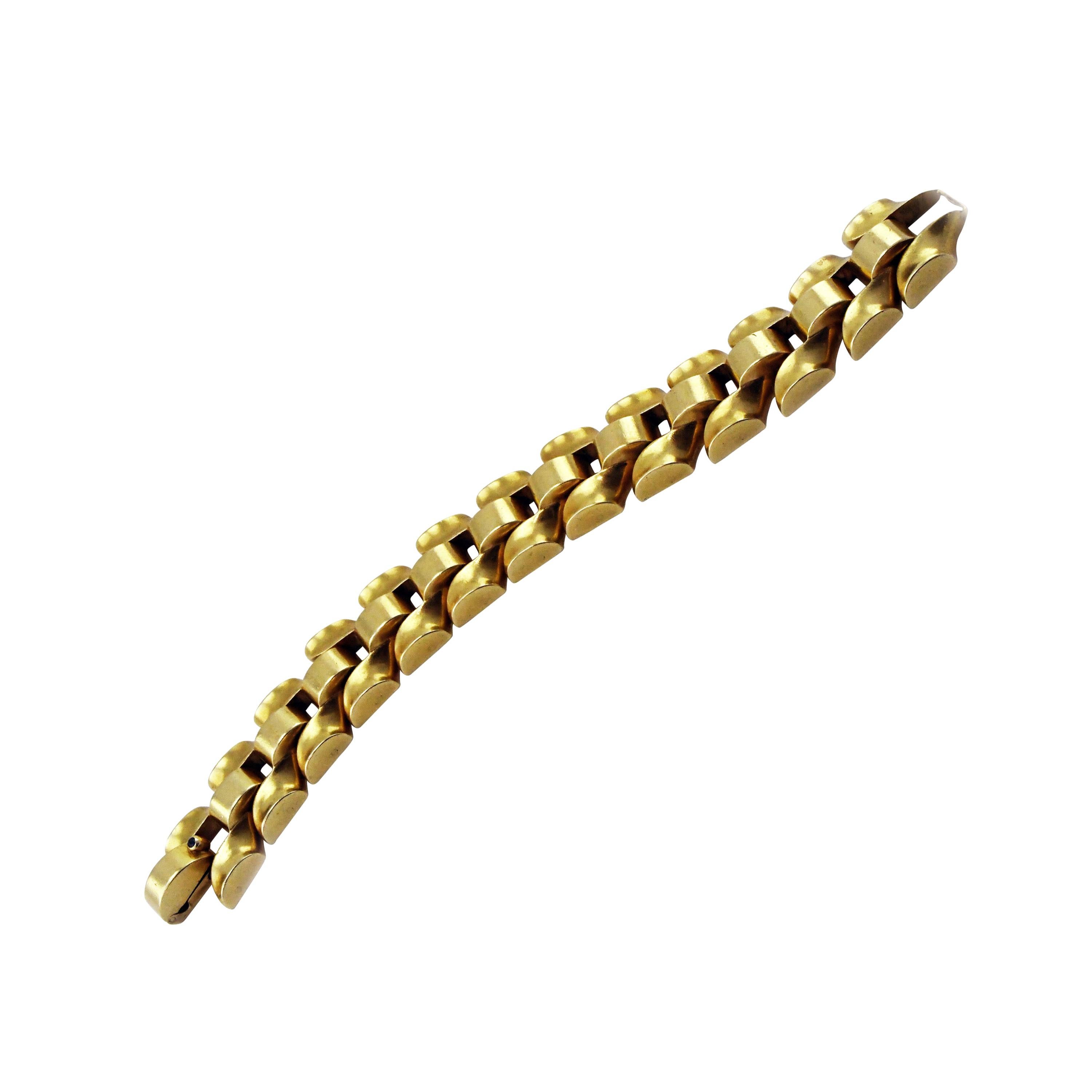 Vintage Tiffany & Co. Semi-Solid Yellow Gold Y Link Bracelet For Sale