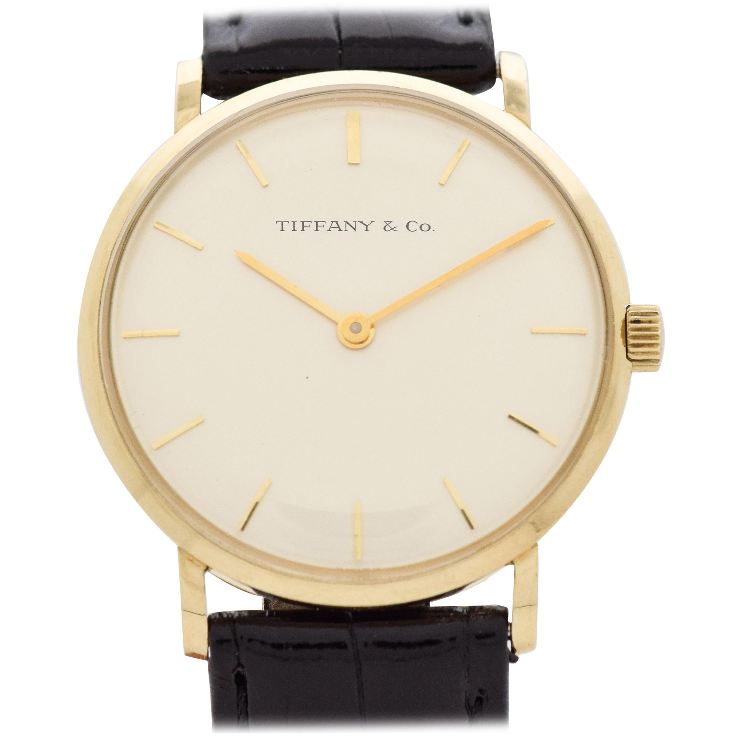 Vintage Tiffany & Co. Service Watch in 14 Karat Yellow Gold, 1969 For Sale