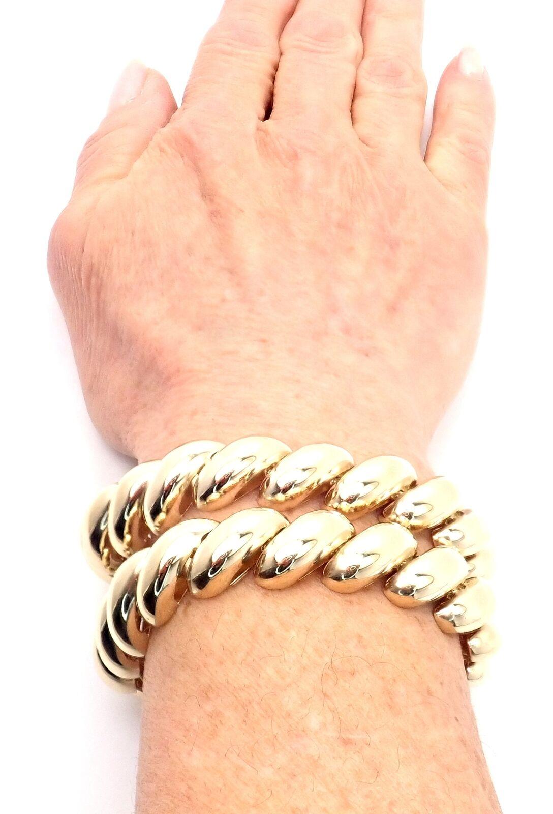 Tiffany & Co - Ensemble de deux bracelets vintage Macaroni San MarCo à maillons en or jaune en vente 6