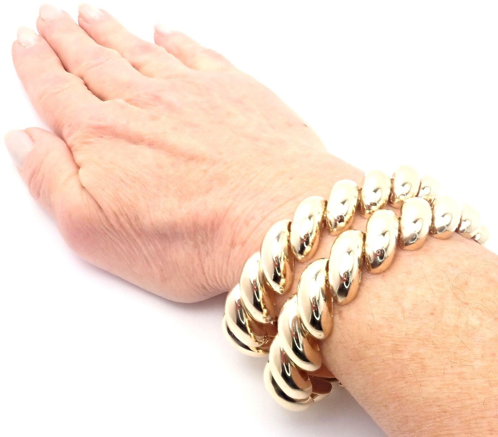 Tiffany & Co - Ensemble de deux bracelets vintage Macaroni San MarCo à maillons en or jaune en vente 7