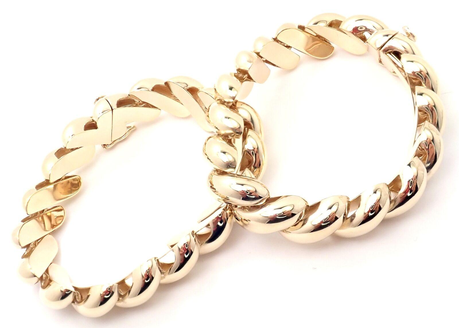 ensemble de deux bracelets à maillons Macaroni San Marco en or jaune 14k de Tiffany & Co. 
Détails : 
Longueur : Chaque bracelet mesure 7,25