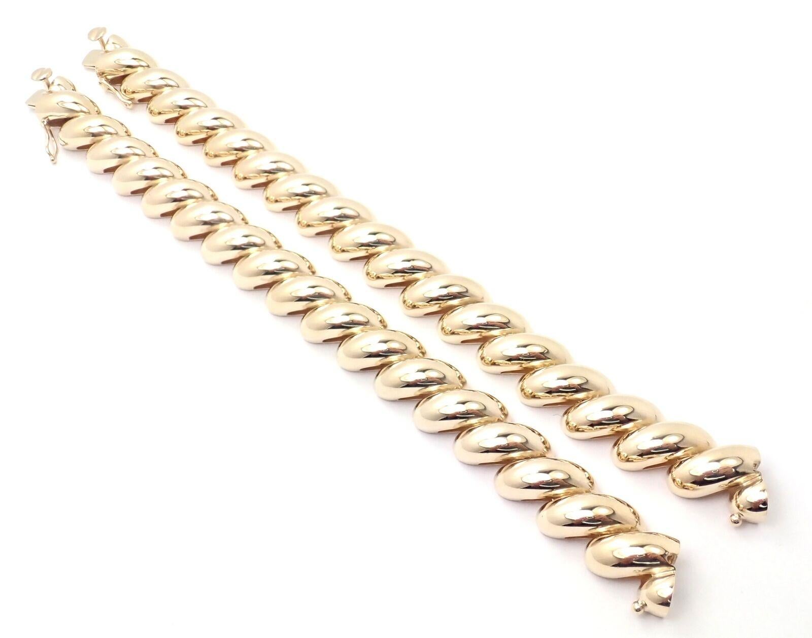 Tiffany & Co - Ensemble de deux bracelets vintage Macaroni San MarCo à maillons en or jaune Unisexe en vente