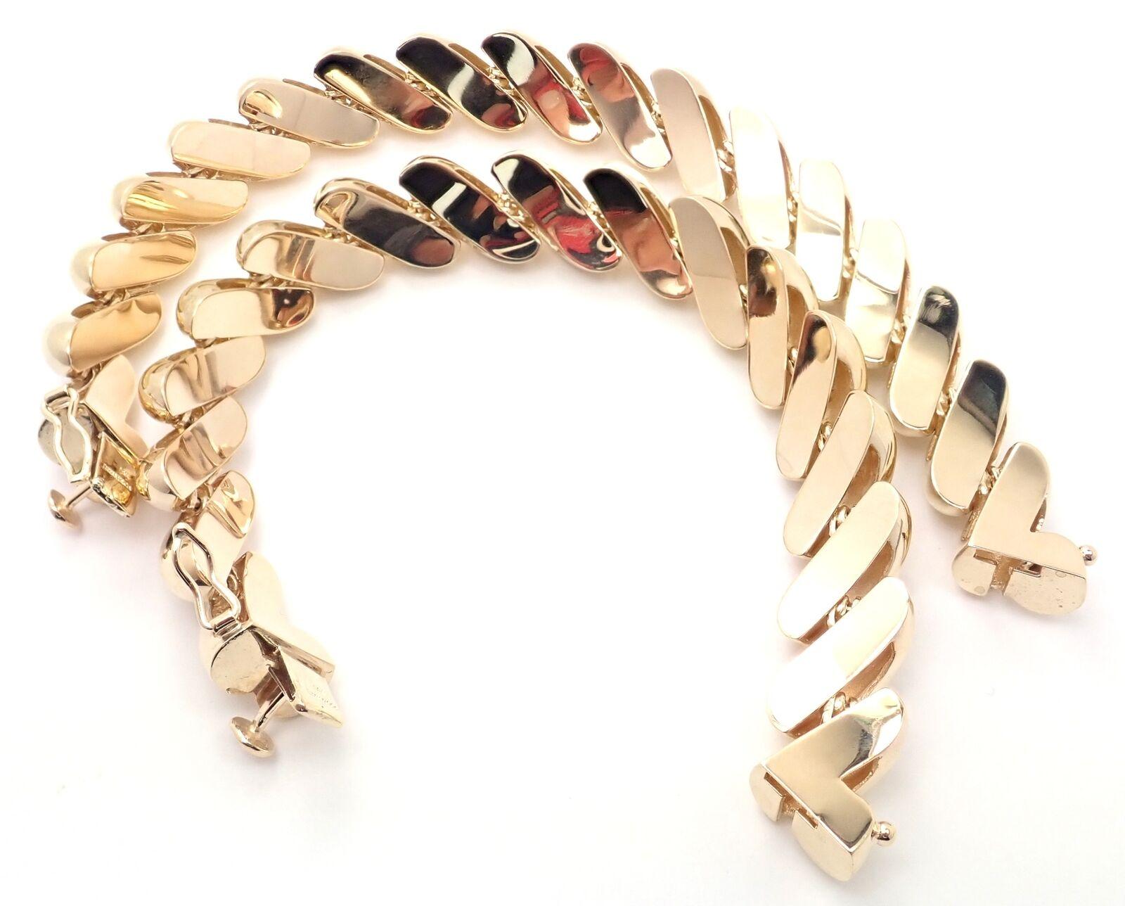 Vintage Tiffany & Co Set of Two Macaroni San MarCo Link Yellow Gold Bracelets 1
