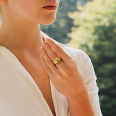 Vintage Tiffany & Co. Signature Cross Ring Set in 18k Yellow Gold