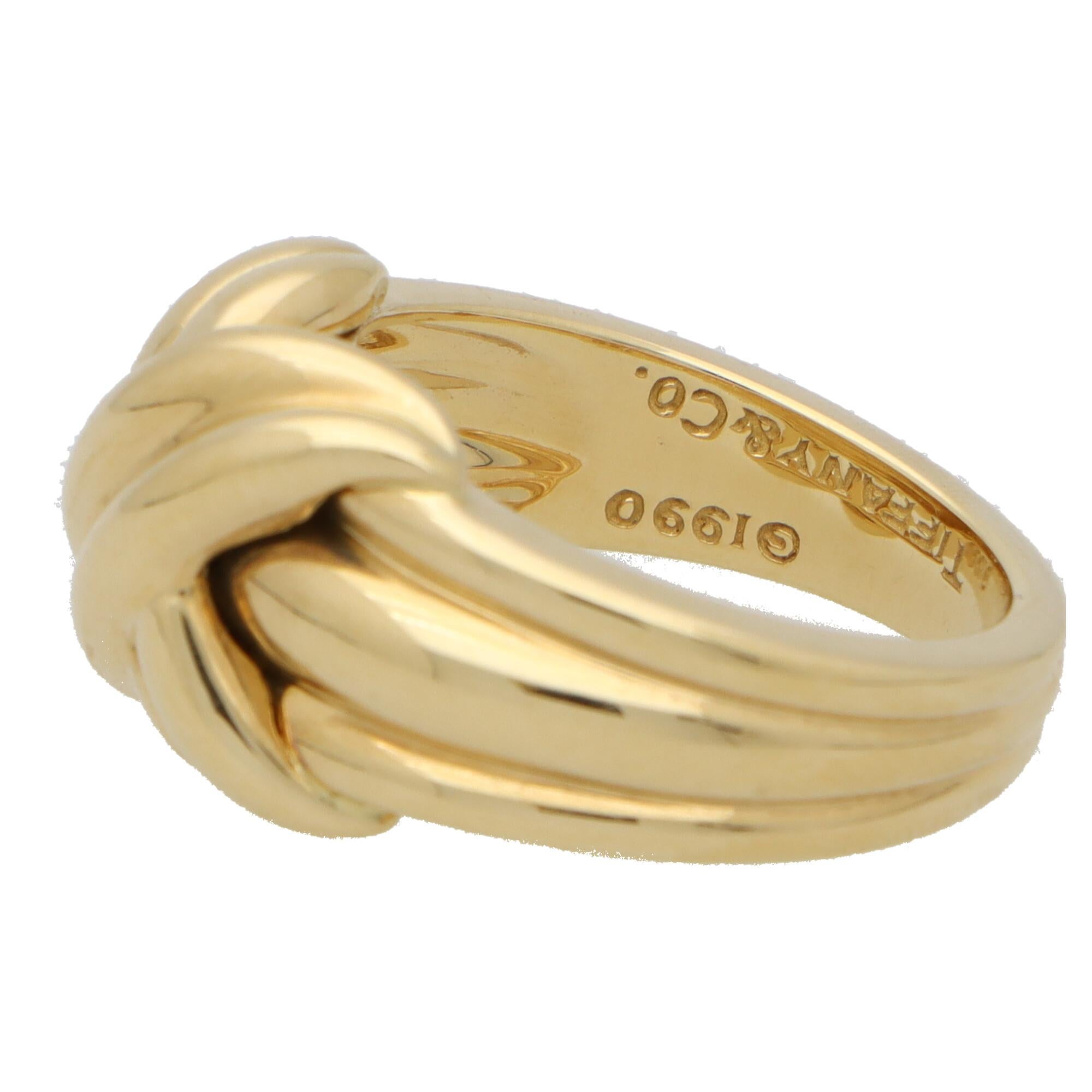 Retro Vintage Tiffany & Co. Signature Cross Ring Set in 18k Yellow Gold