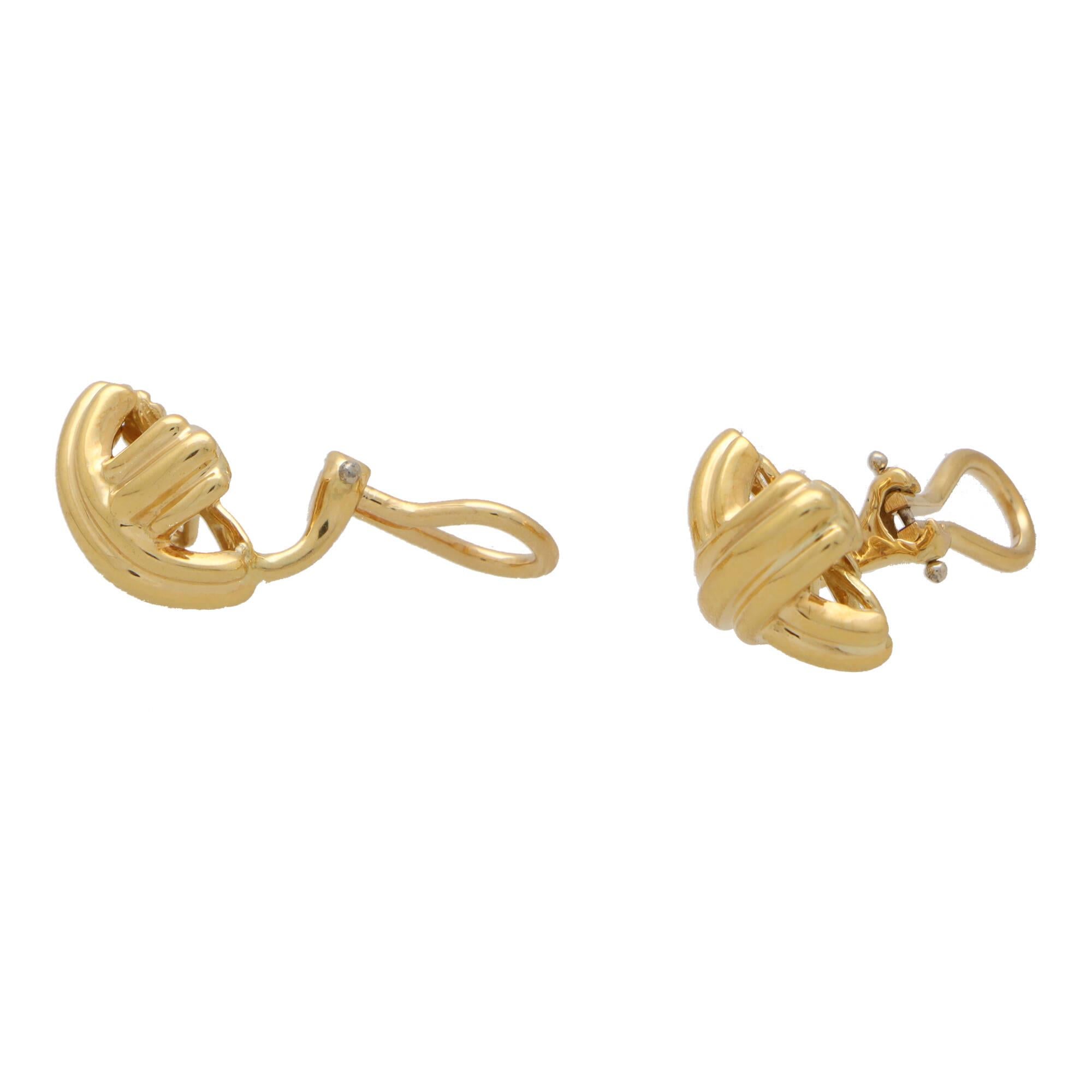  Vintage Tiffany & Co. Boucles d'oreilles « Signature X Cross » en or jaune 18 carats Unisexe en vente