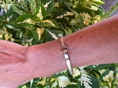 Vintage Tiffany & Co Silver and 18K Hook and Eye Bangle Bracelet