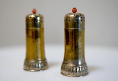 Vintage Tiffany & Co. Silver-Soldered Gilt Salt & Pepper Shakers, Coral Finial
