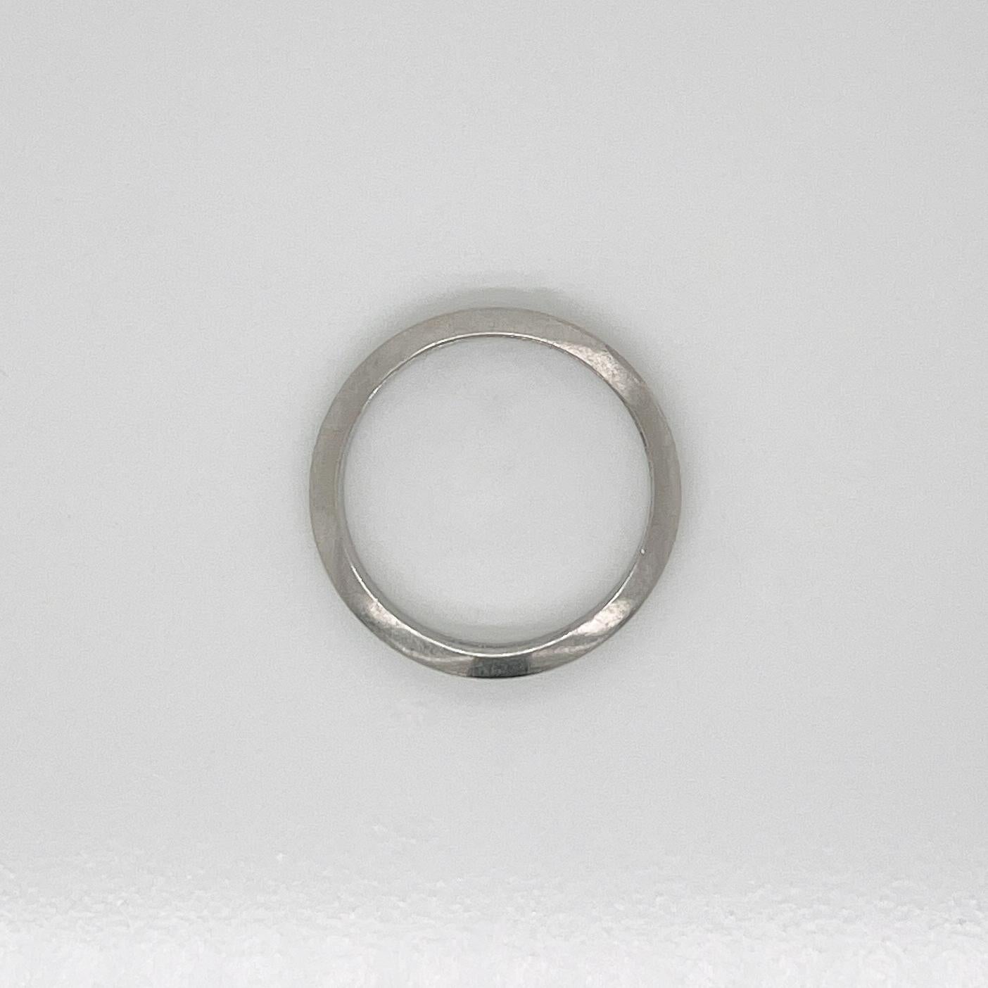 Vintage Tiffany & Co. Platinum Band Ring In Good Condition For Sale In Philadelphia, PA