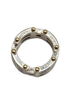 Vintage Tiffany & Co Taille 5.25 Sterling Silver and Gold Gatelink Flexible Ring
