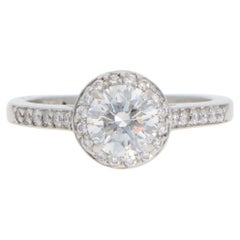 Vintage Tiffany & Co. Anillo Halo de Diamantes Soleste D-Color en Platino