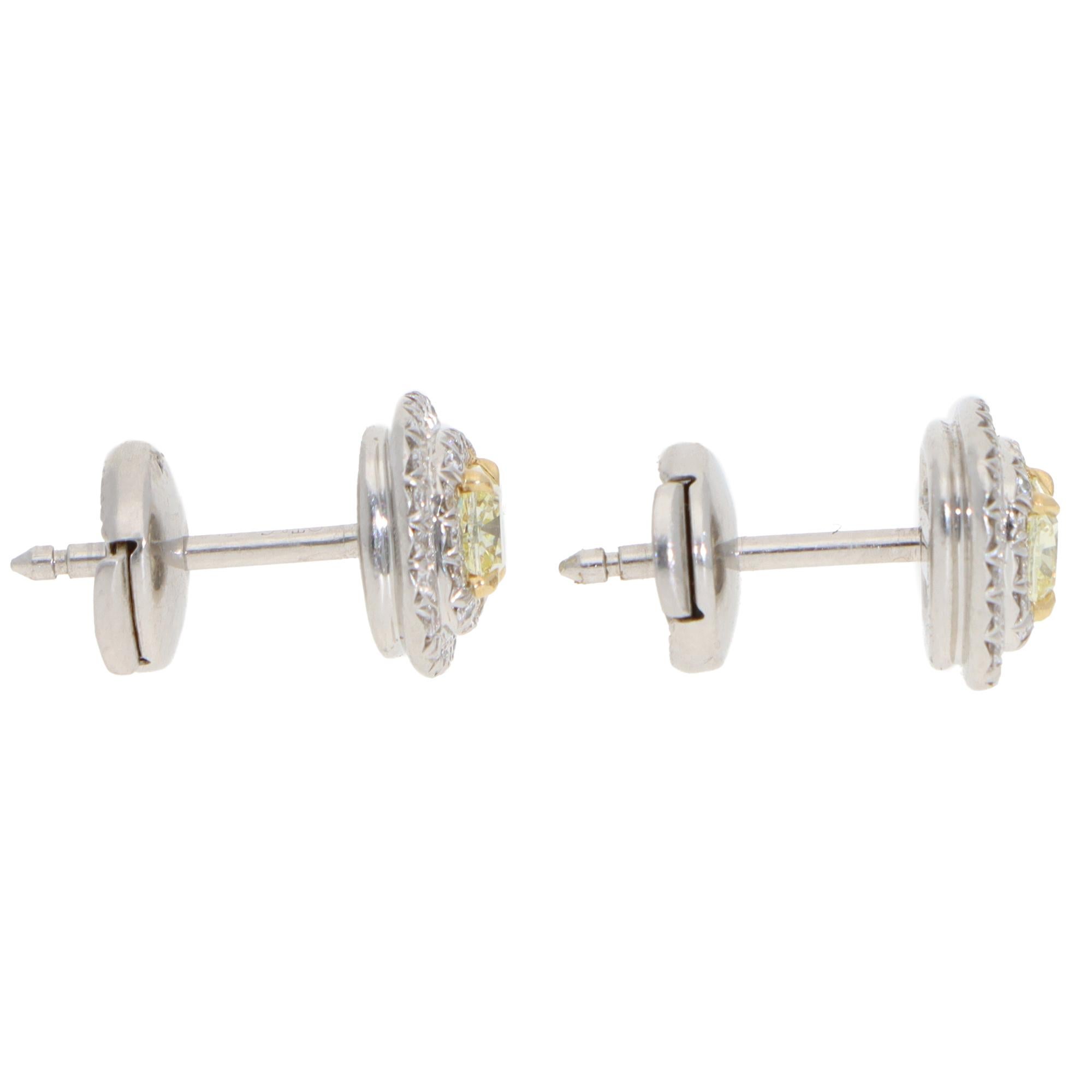 Modern Vintage Tiffany & Co. Soleste Yellow Diamond Cluster Earrings For Sale