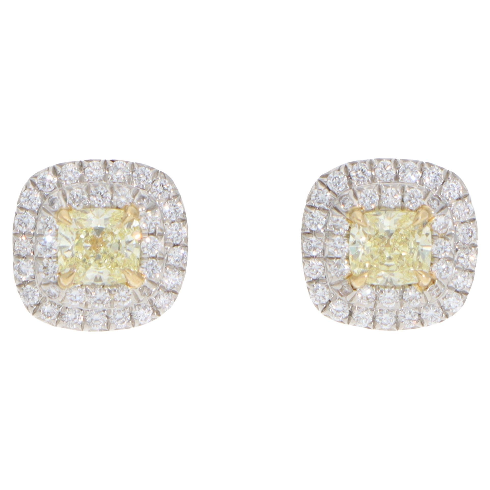 Weinlese Tiffany & Co. Soleste Gelbe Diamant-Cluster-Ohrringe