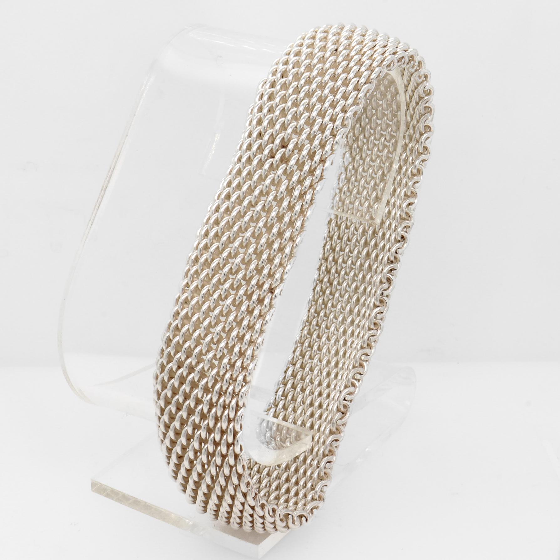 Vintage Tiffany & Co. 'Somerset' Sterling Silver Mesh Bracelet 6