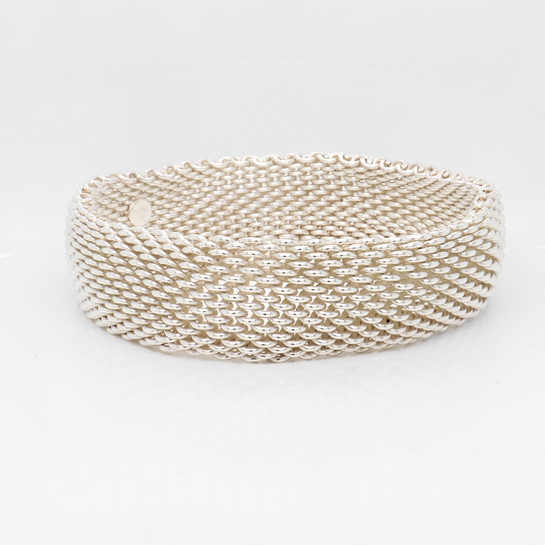 Vintage Tiffany & Co. 'Somerset' Sterling Silver Mesh Bracelet 1