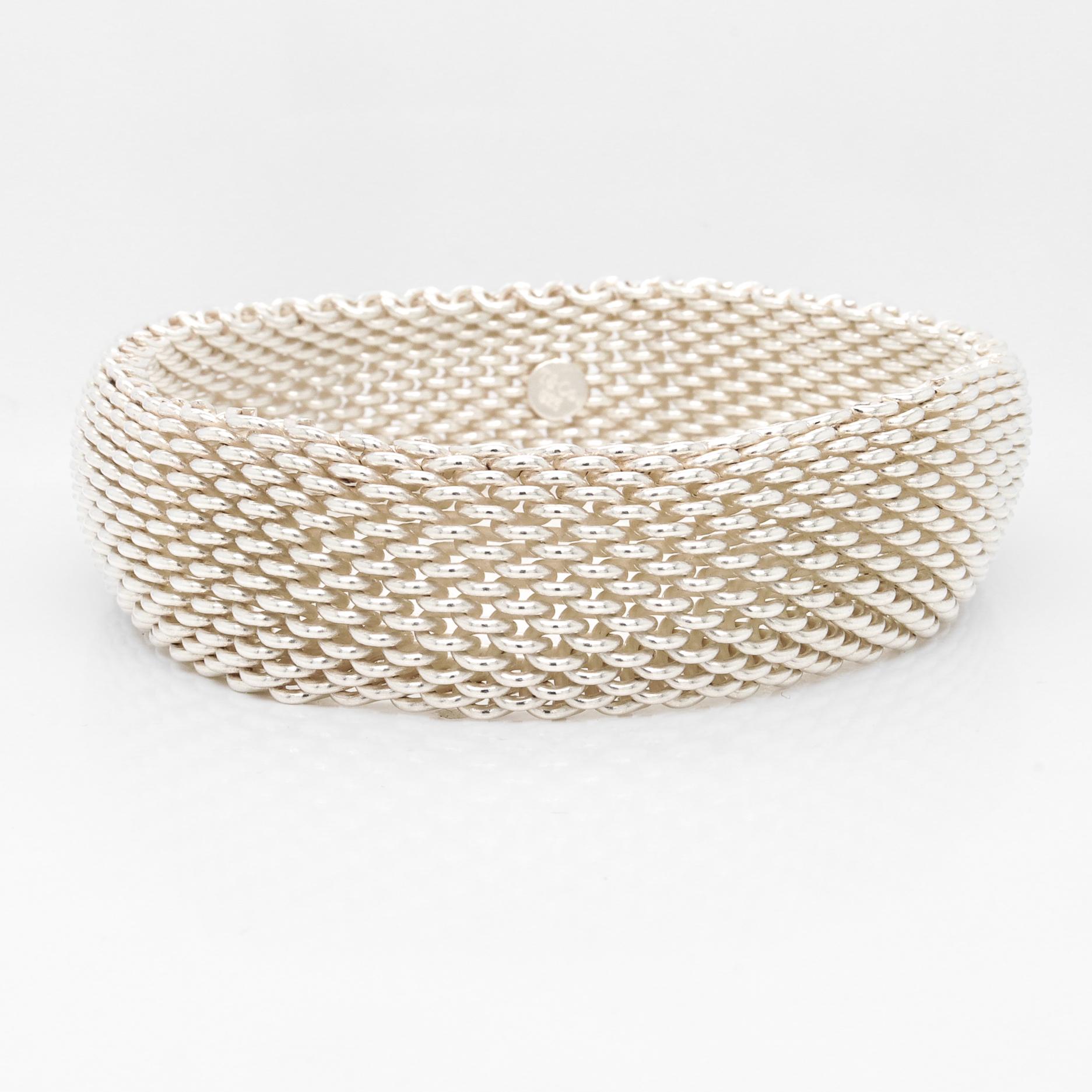 Vintage Tiffany & Co. 'Somerset' Sterling Silver Mesh Bracelet 2