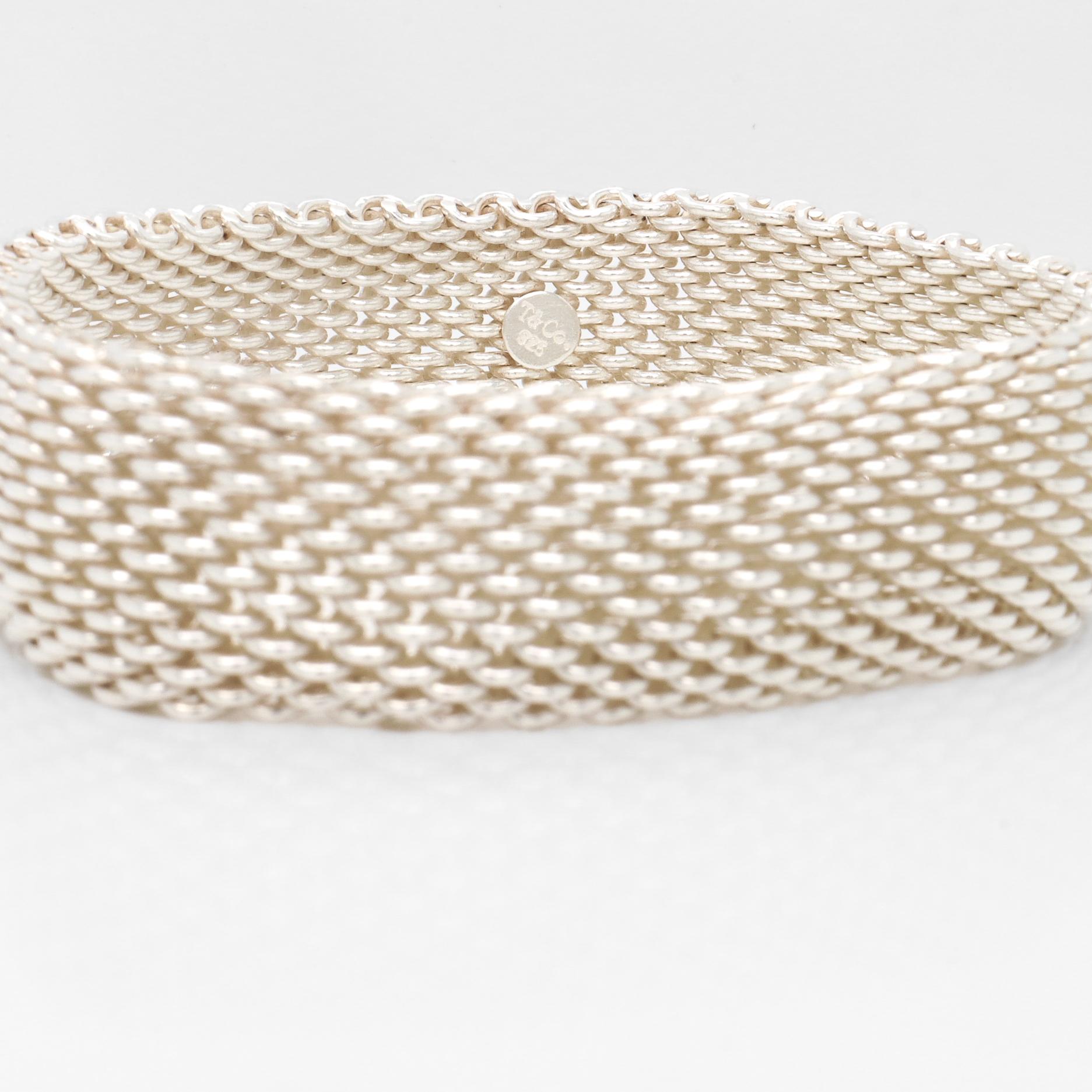Vintage Tiffany & Co. 'Somerset' Sterling Silver Mesh Bracelet 3