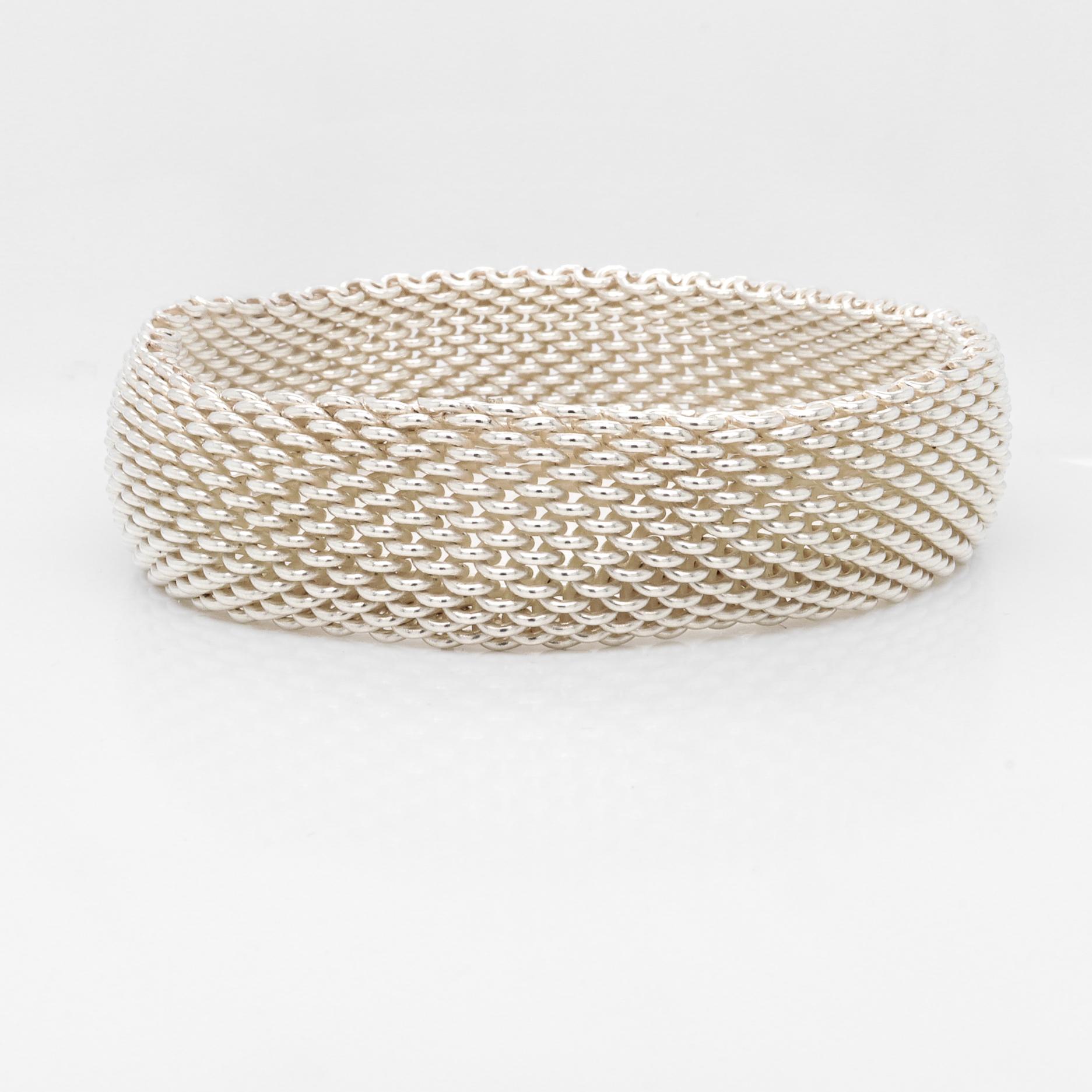 Vintage Tiffany & Co. 'Somerset' Sterling Silver Mesh Bracelet 4