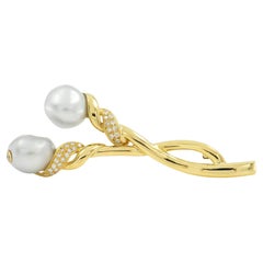 Vintage Tiffany & Co South Sea Pearl and Diamond Brooch, Circa 1980s