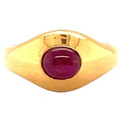 Vintage Tiffany & Co. 2.20ct Star Ruby Solitaire 18 Karat Gold Bezel Set Ring