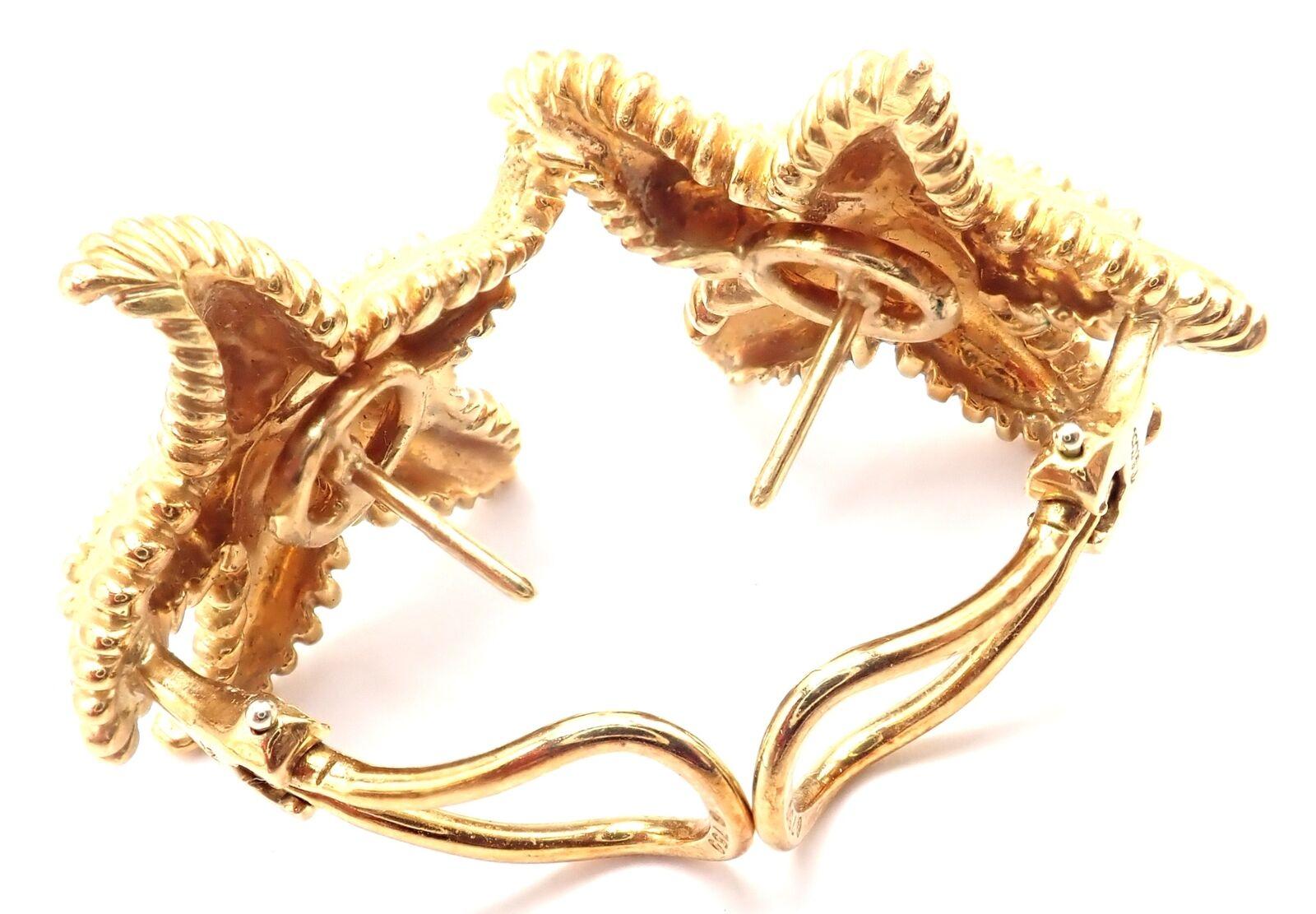 Vintage Tiffany & Co Starfish 18k Yellow Gold Large Earrings For Sale 1