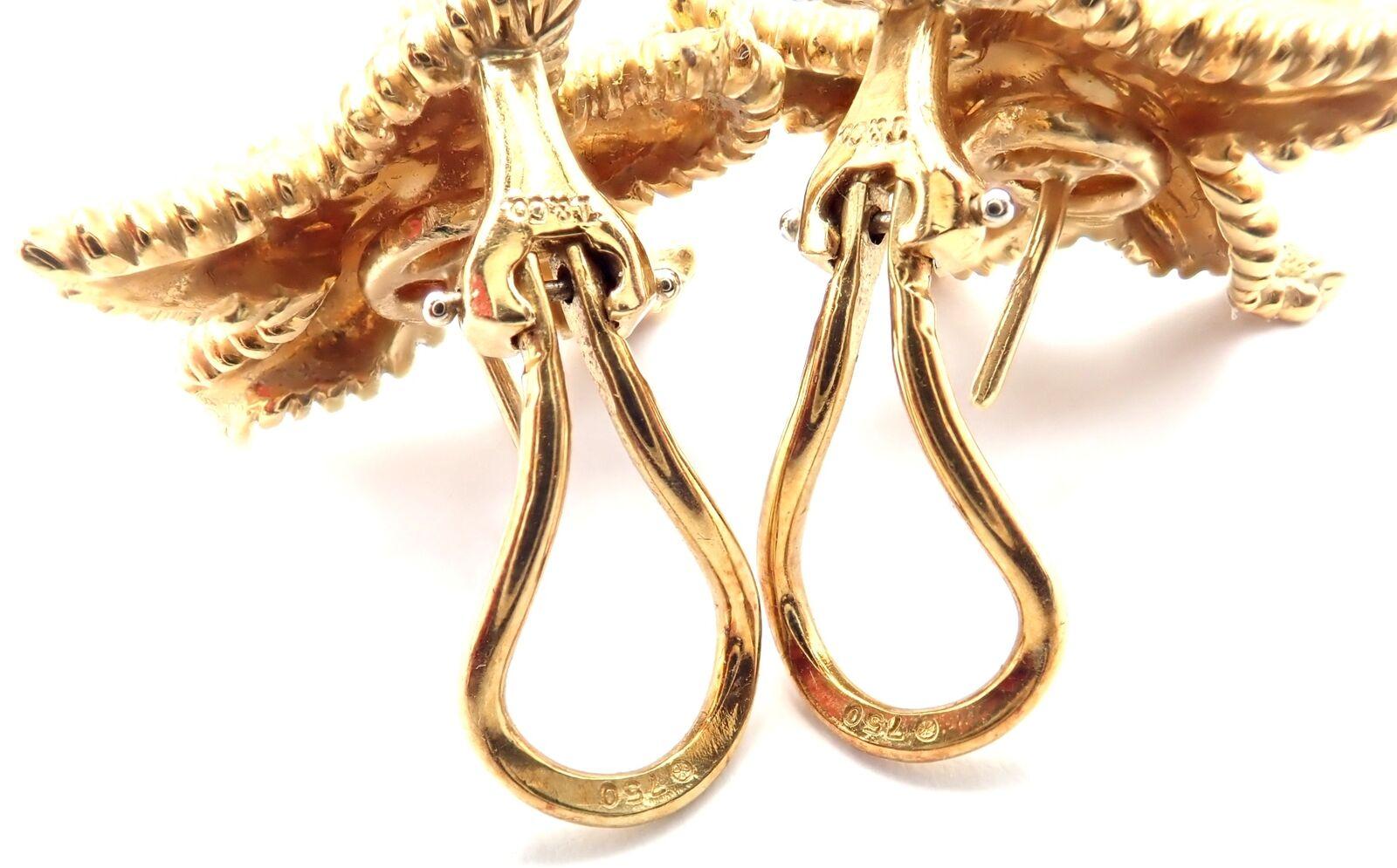 Vintage Tiffany & Co Starfish 18k Yellow Gold Large Earrings For Sale 5