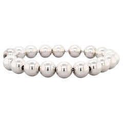Vintage Tiffany & Co. Bracelet en argent sterling avec perles de 10 mm