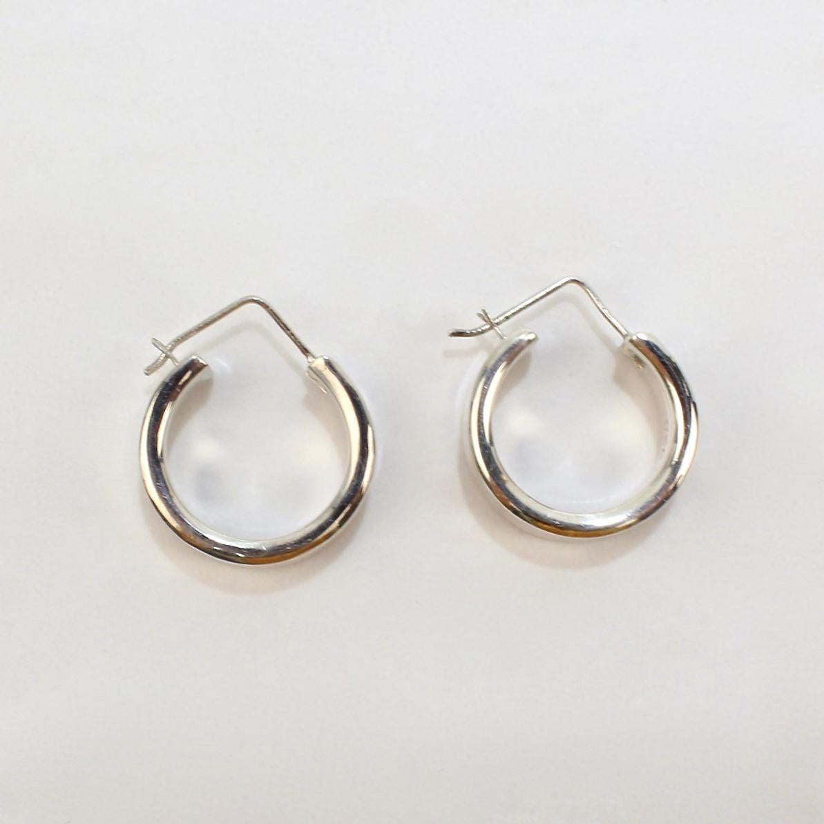 Vintage Tiffany & Co. Sterling Silver 1837 Mark Wide Hoop Earrings 7