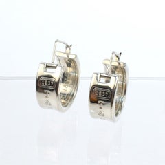Vintage Tiffany & Co. Sterling Silver 1837 Mark Wide Hoop Earrings