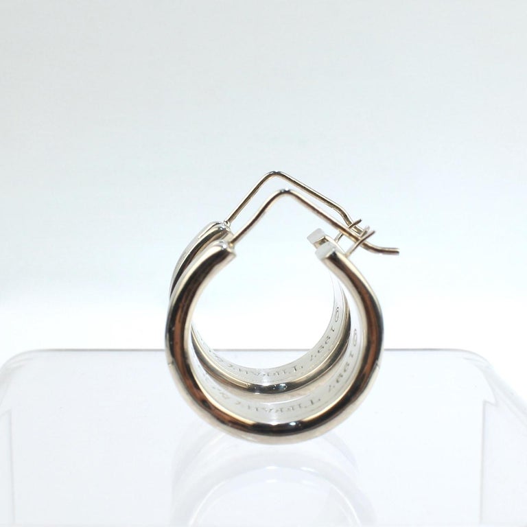 Vintage Tiffany and Co. Sterling Silver 1837 Mark Wide Hoop