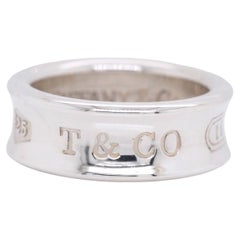 Vintage Tiffany & CO Sterling Silver "1837" Wide Band Ring 6.8g Sz 4.25
