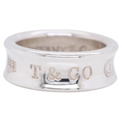 Vintage Tiffany & CO Sterling Silver "1837" Wide Band Ring 6.8g Sz 4.25