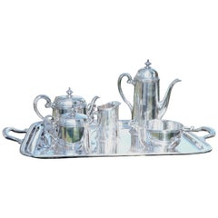 Antique Tiffany & Co Sterling Silver 6 Piece Coffee and Tea Set, With Monogram