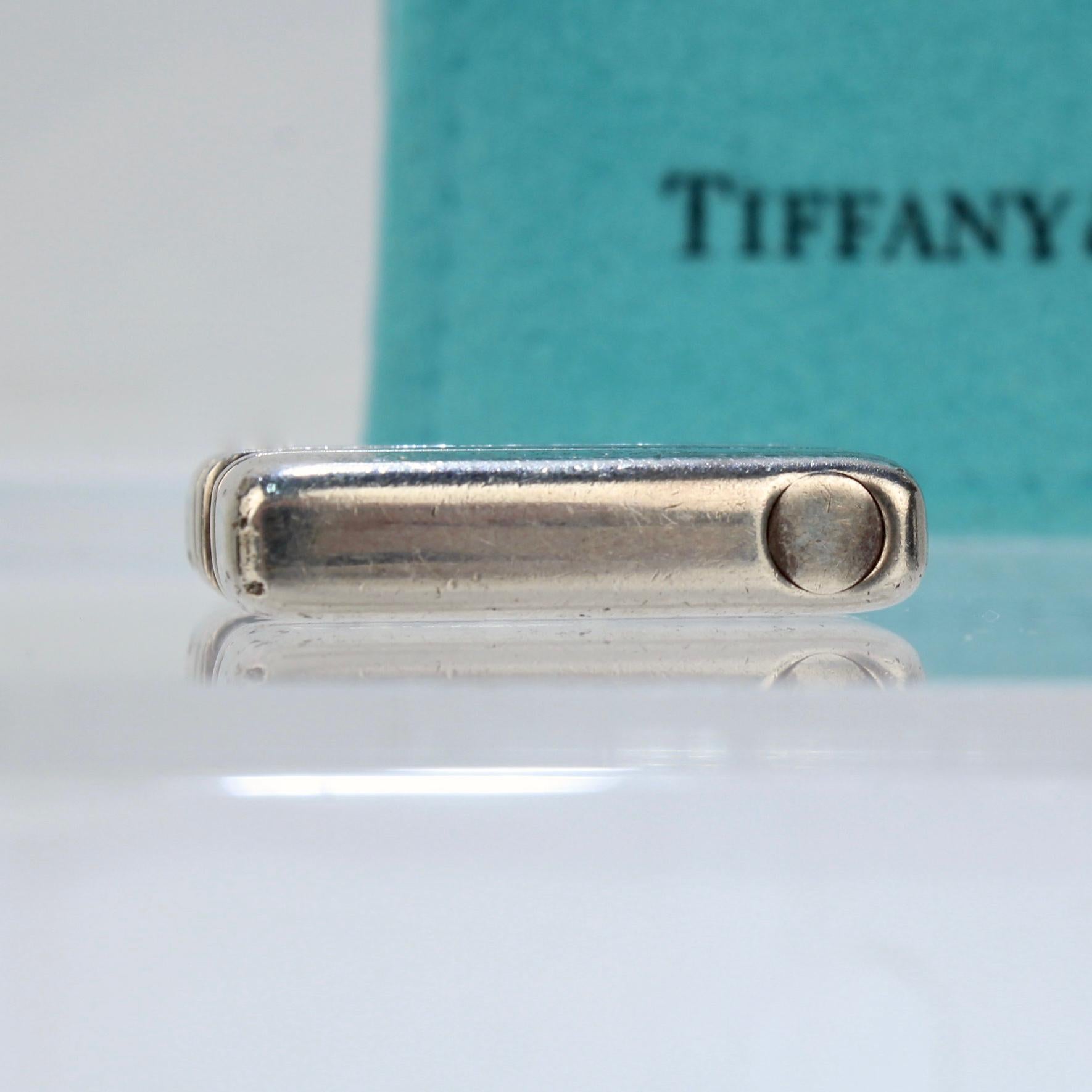 Vintage Tiffany & Co Sterling Silver Atlas Lock-Shaped Key Holder For Sale 4