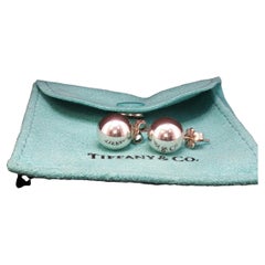 Boucles d'oreilles vintage Tiffany & Co. en argent sterling, boules de 10 mm, fermoir à tige, argent 925