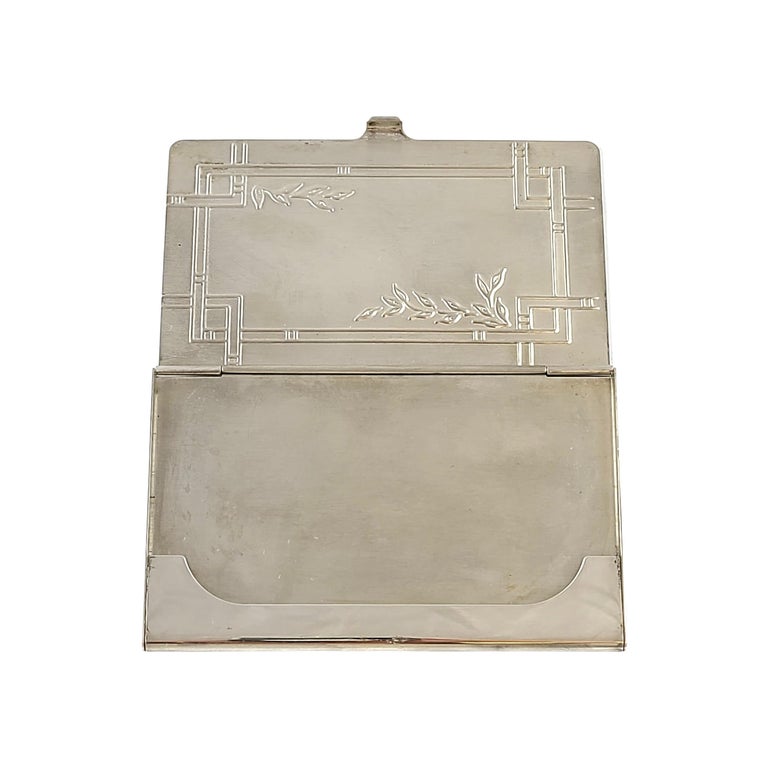 Tiffany and Co Sterling Silver Bamboo Leaves Business Card Holder at