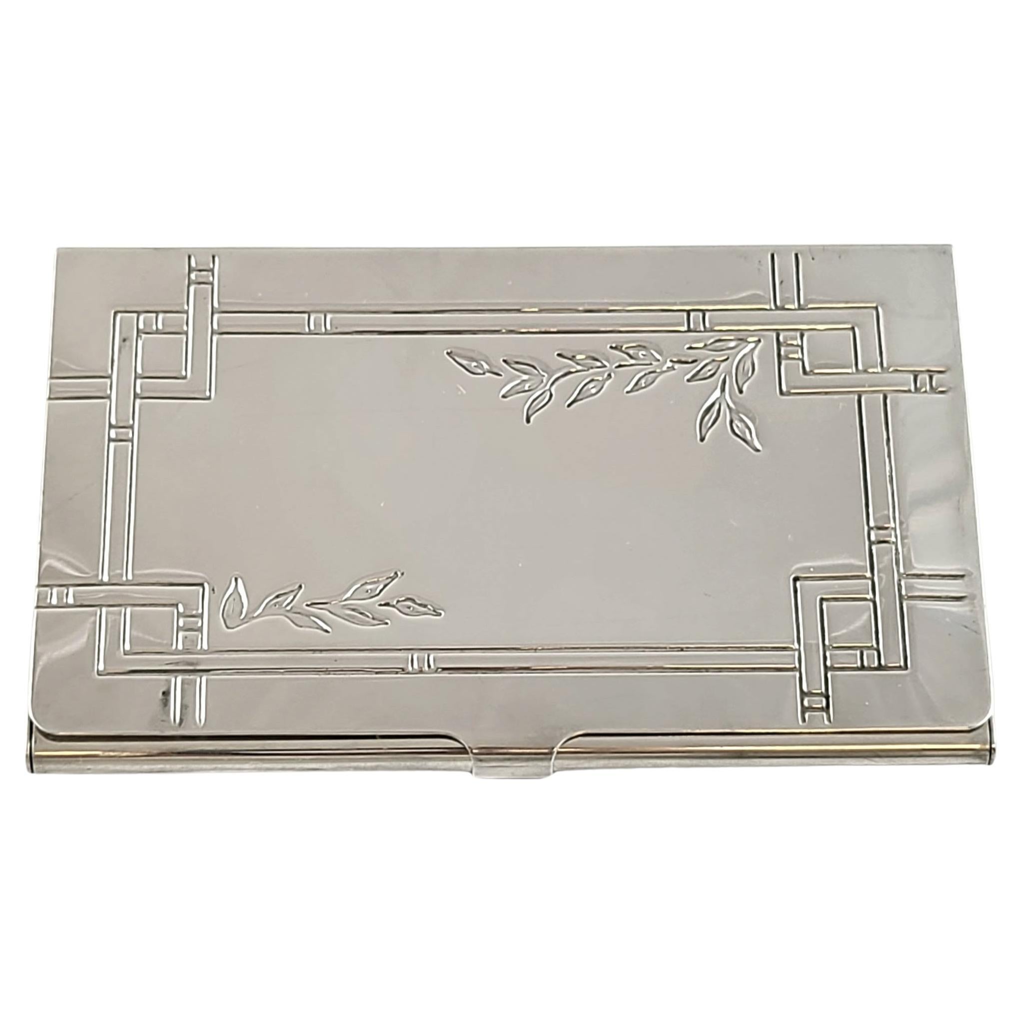 Tiffany & Co Sterling Silver Bamboo Leaves Business Card Holder