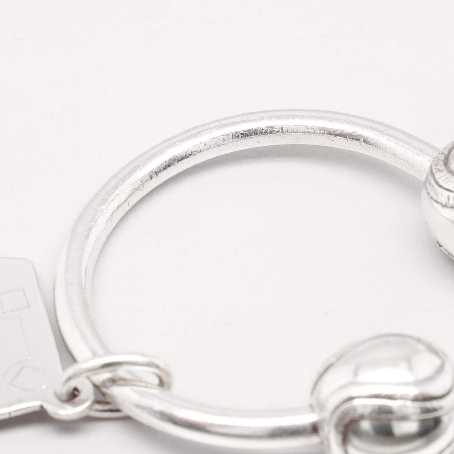 Tiffany & Co. d'epoca. Anello portachiavi con palla da baseball e diamanti in argento sterling in vendita 8