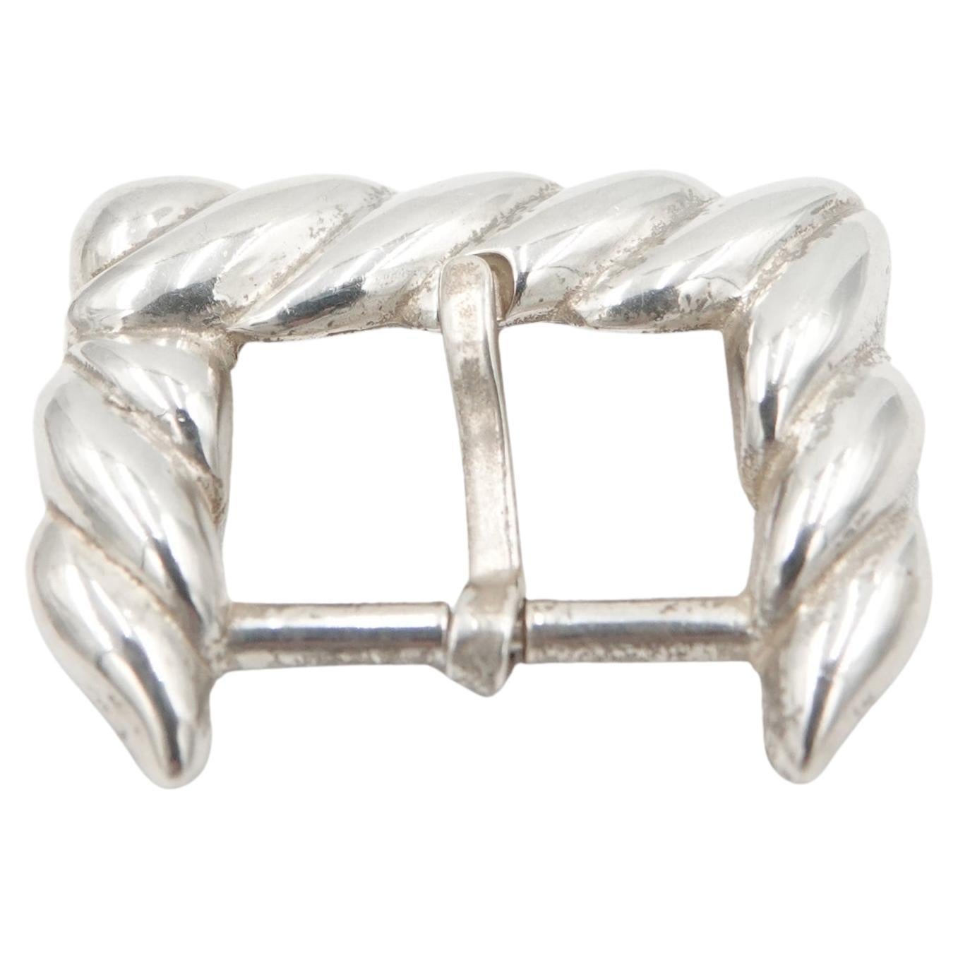 Vintage Tiffany & Co. Sterling Silver Belt Buckle, 1988 Sculptural Rope Motif