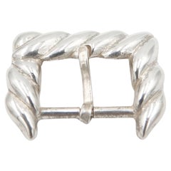 Vintage Tiffany & Co. Sterling Silver Belt Buckle, 1988 Sculptural Rope Motif